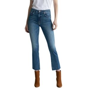 Mother The Outsider Bootcut Ankle Jeans Size 29 Walking On Coals Raw Hem Boho